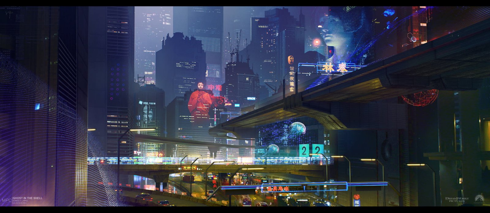 city building illustration cyber cyberpunk science fiction