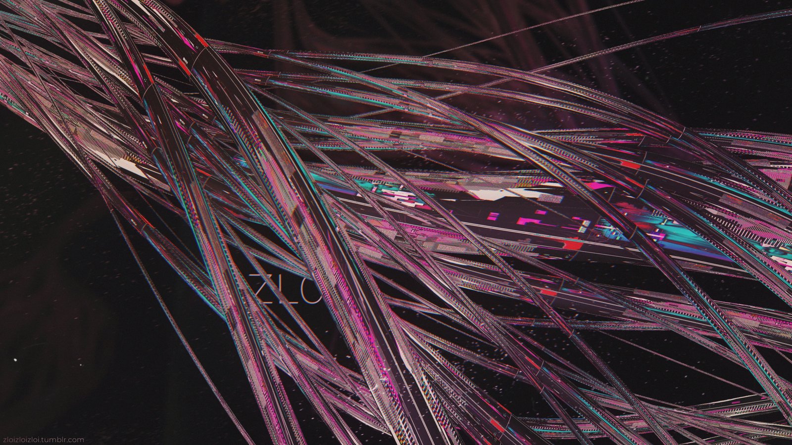 glitch art Abstract cyber 2k