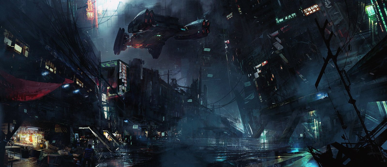 movie scene science fiction cyberpunk fantasy art digital
