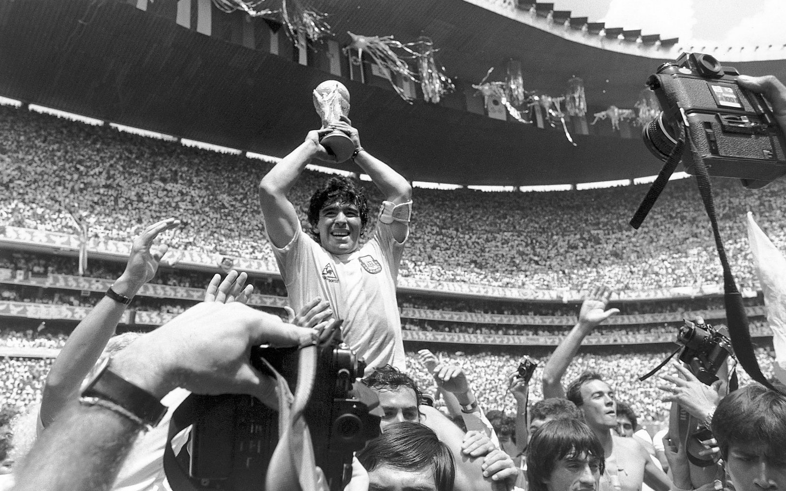 cameras cup cups diego fifa greyscale maradona monochrome 2k
