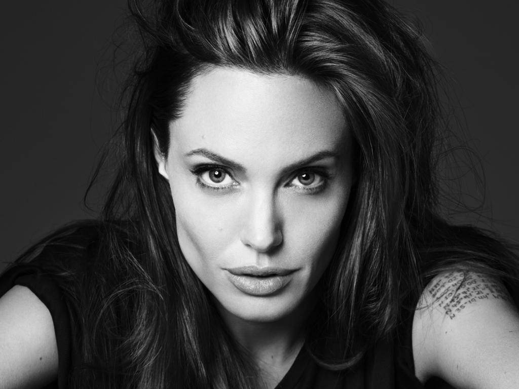 monochrome angelina jolie actress hollywood