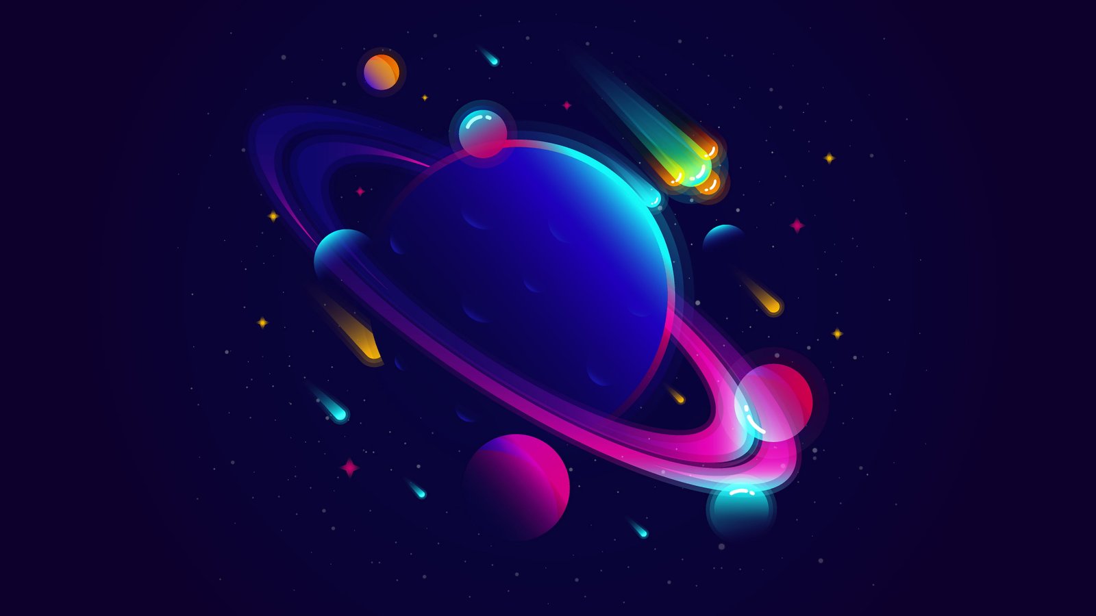 black and red plastic frame vector planet space meteors comet 2k