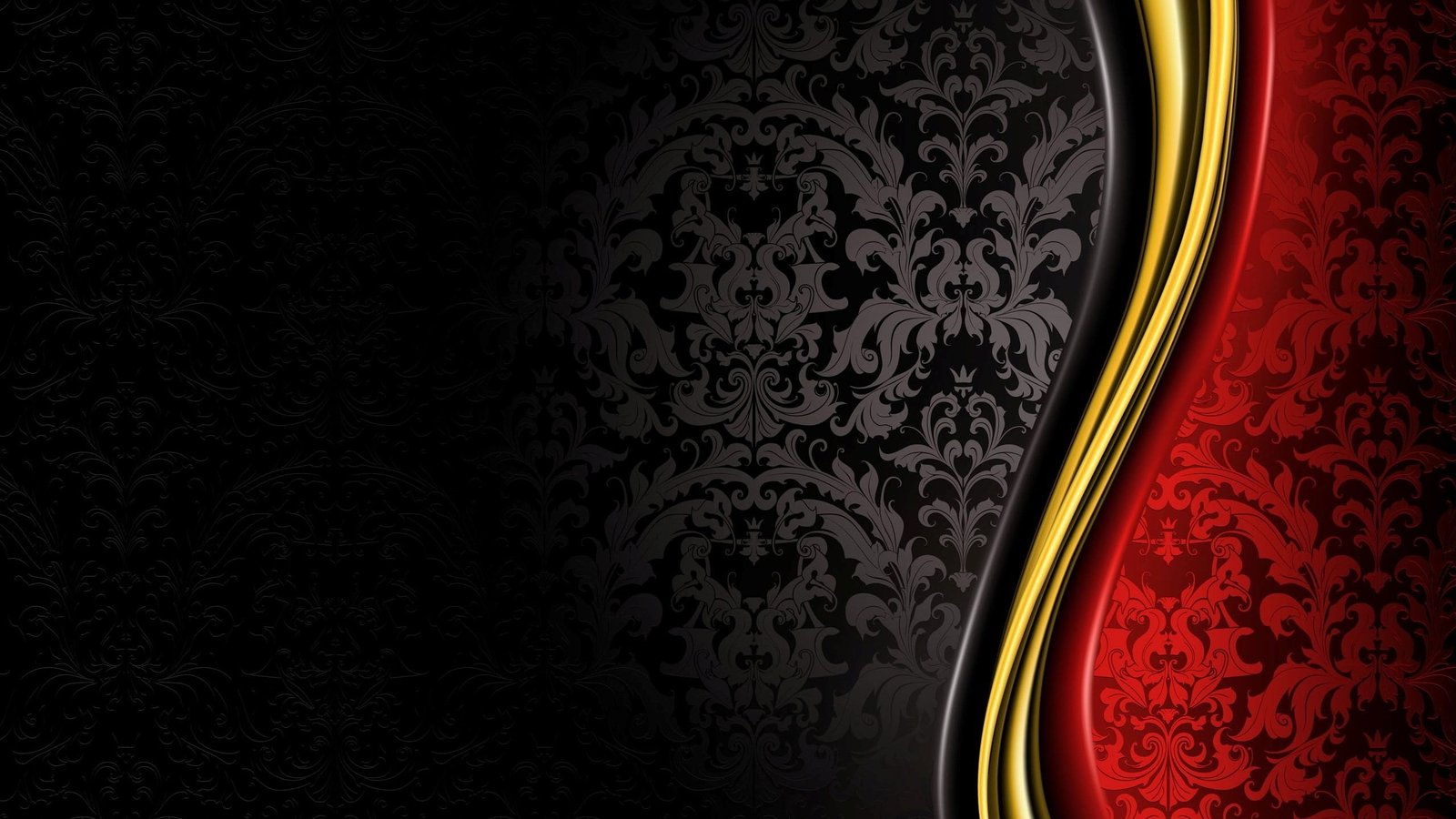 black yellow and red damask wallpaper luxury royal gold 2k