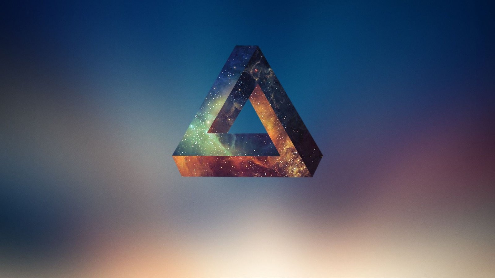 brown and blue triangle logo Penrose abstract geometry