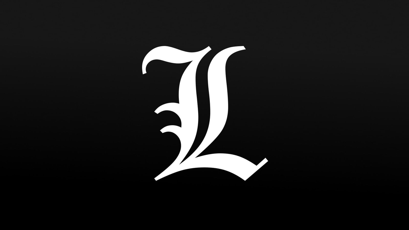 Deathnote L logo Death Note Lawliet black background simple