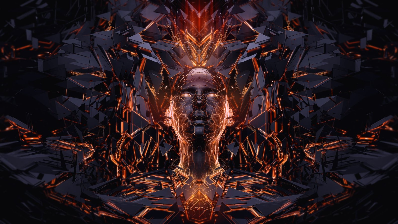 human formed graphics abstract digital art front view
