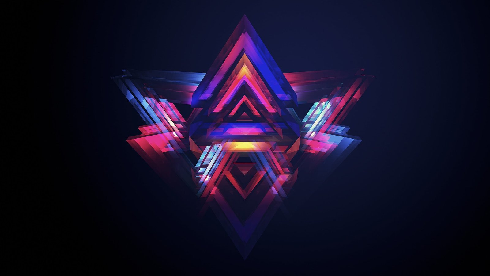 multicolored abstract wallpaper geometry dark black background 90 2k