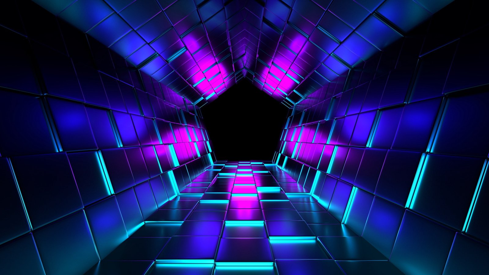technology shine glow abstract art tunnel pentagon energy 2k