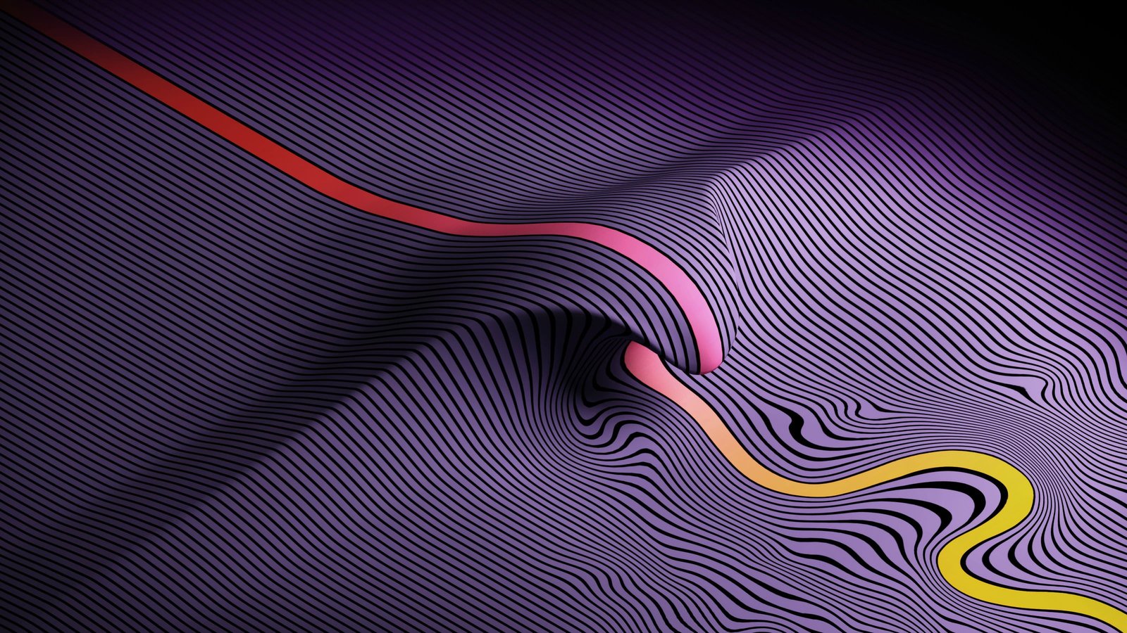 untitled abstract wavy lines Tame Impala multi colored 2k
