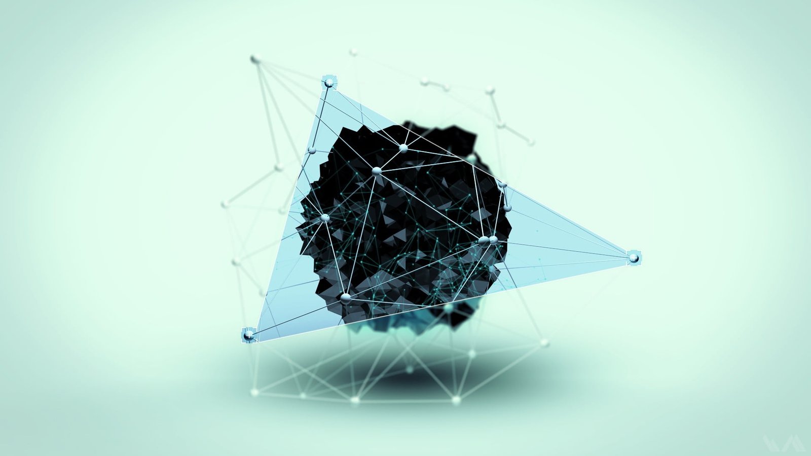 white and black abstract illustration CGI render geometry