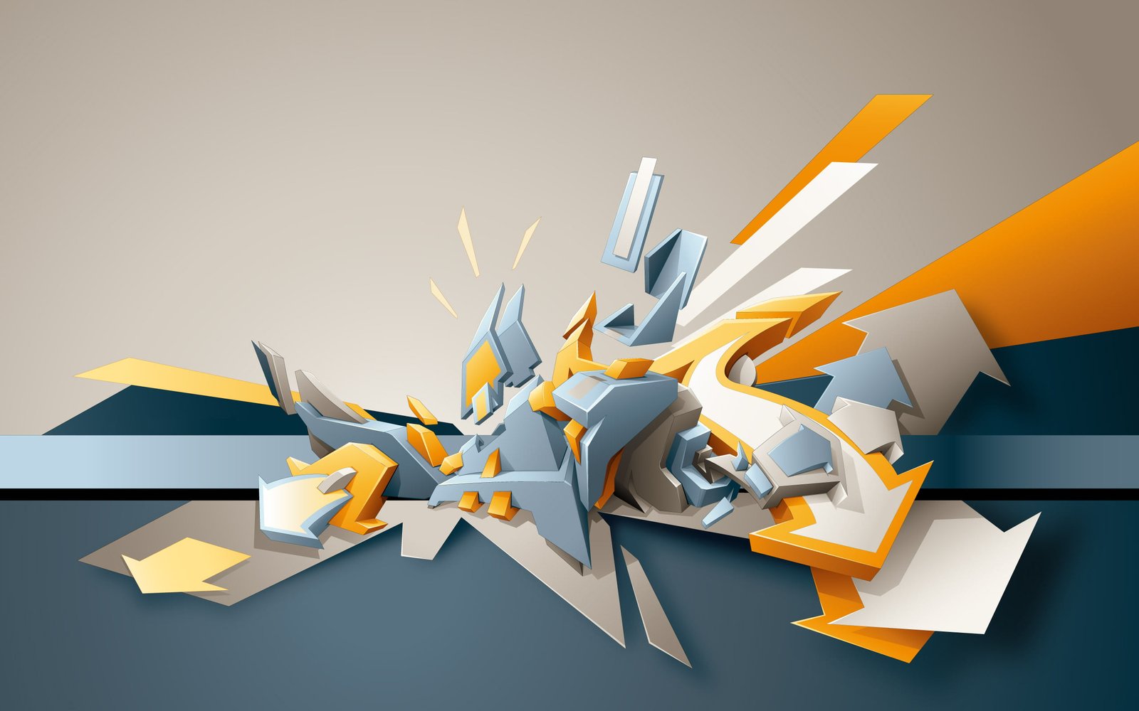 white and blue arrows illustration digital art abstract artwork 2k