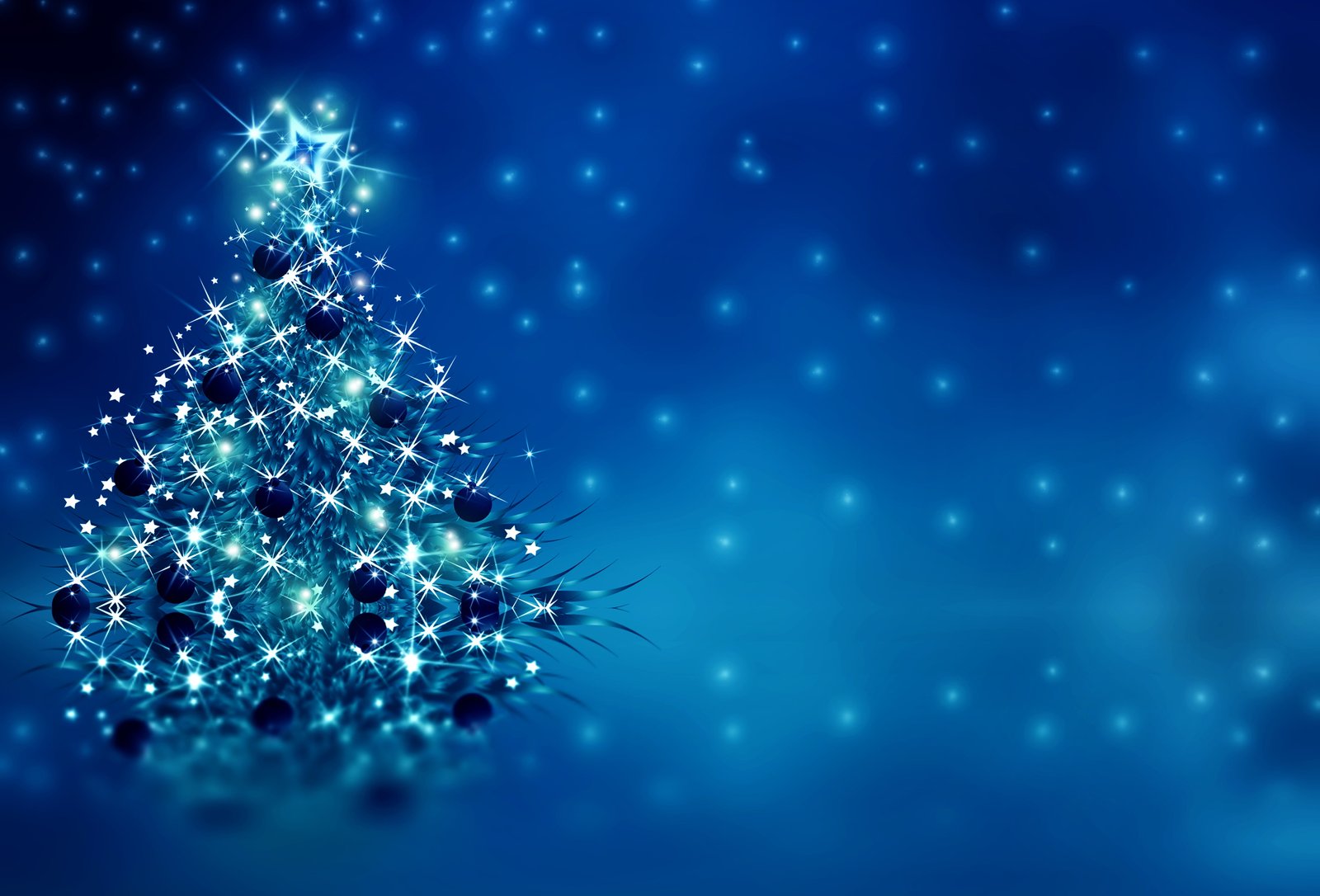 Holiday Christmas Blue Tree Silver Sparkles 2k 4k 5k