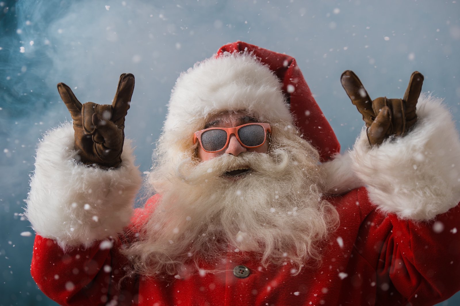 winter snow New Year glasses Christmas Santa Claus happy 2k 4k