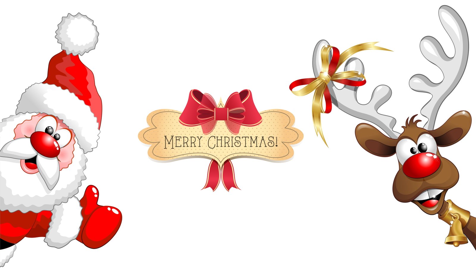 Santa Claus funny Merry Christmas New year Reindeer 2k 4k 5k 8k
