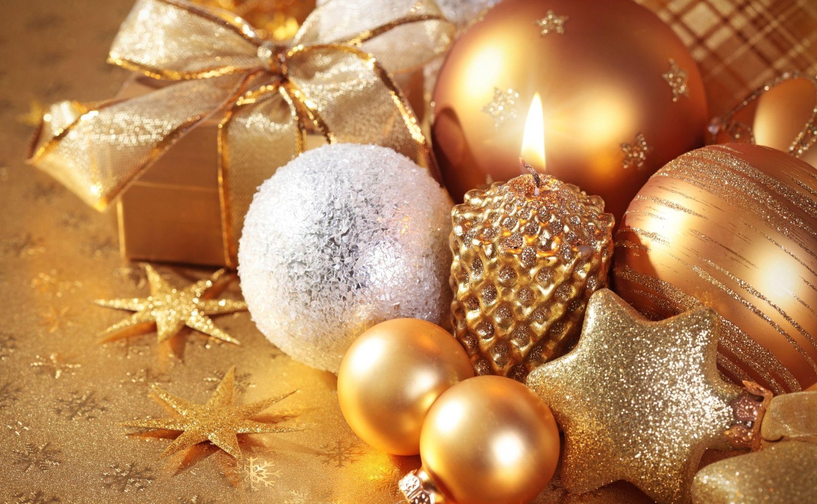 christmas decorations candle gold star gift new year 2k