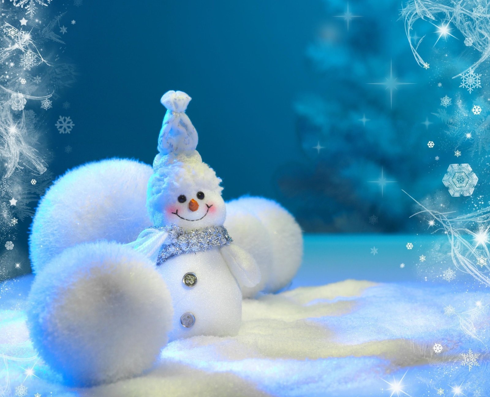 snowman balls snow snowflakes winter new year christmas white decor 2k