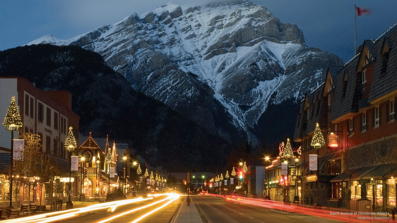 Banff Avenue at Christmas Alberta Holidays 2k