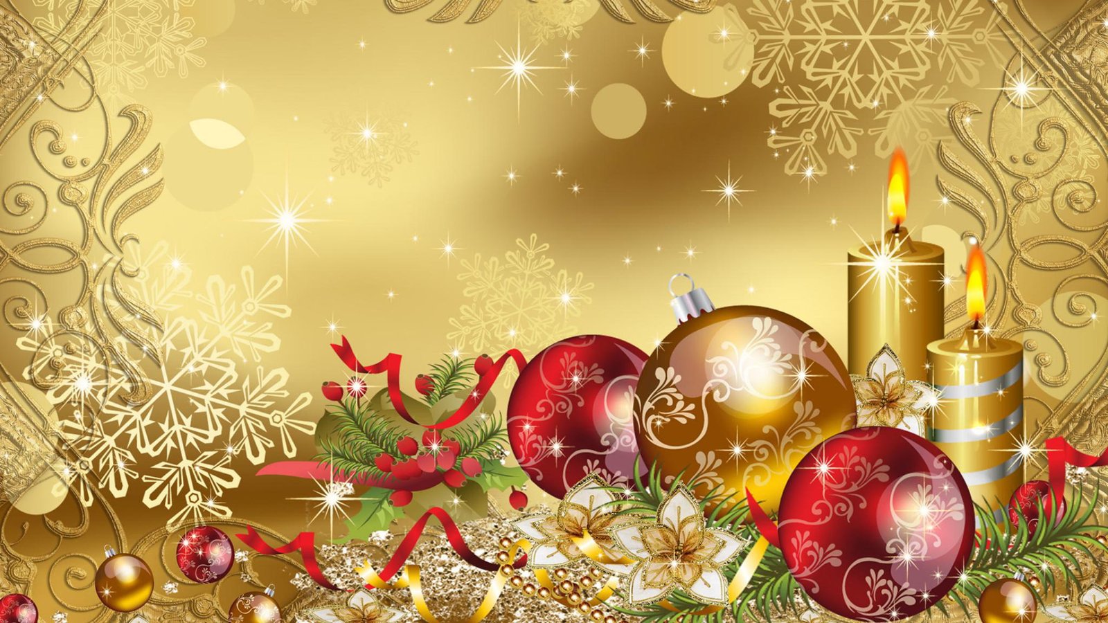 Merry Christmas Gold Wallpaper Hd For Desktop 2k