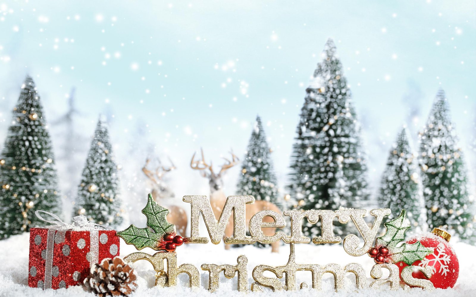 Tree Snowflake New Year Merry Christmas HD Background 2k