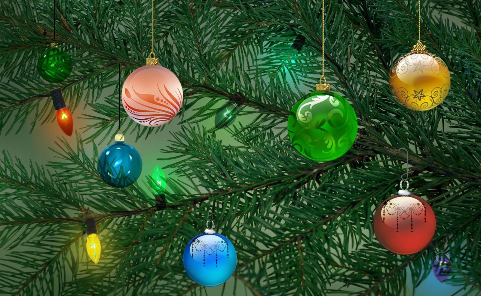 tree christmas decorations garland holiday new year