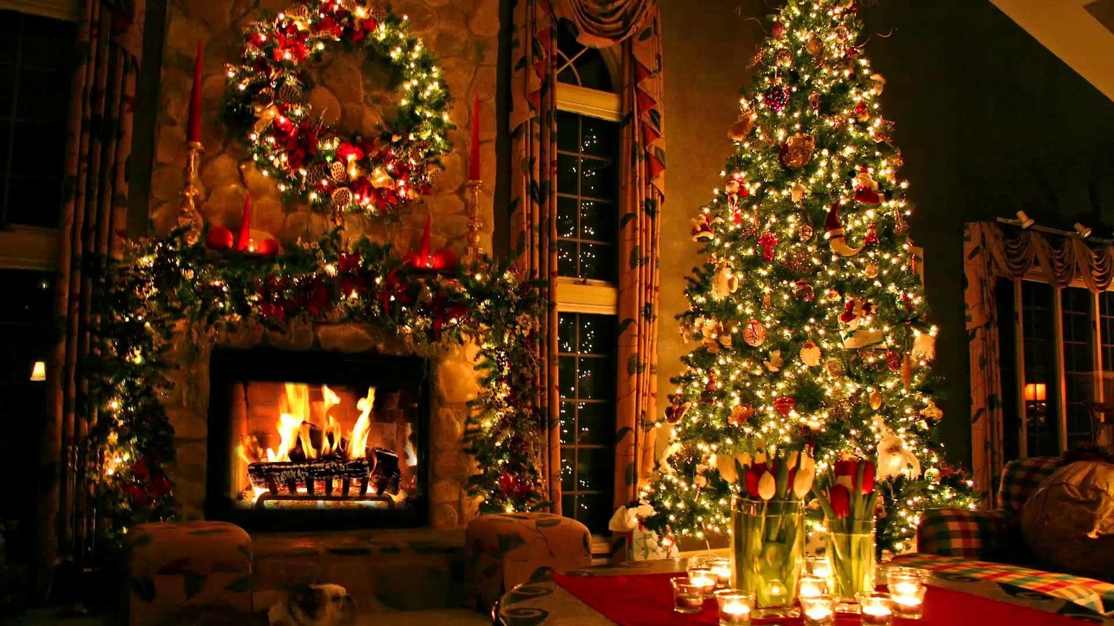 holiday living room christmas day livingroom fireplace