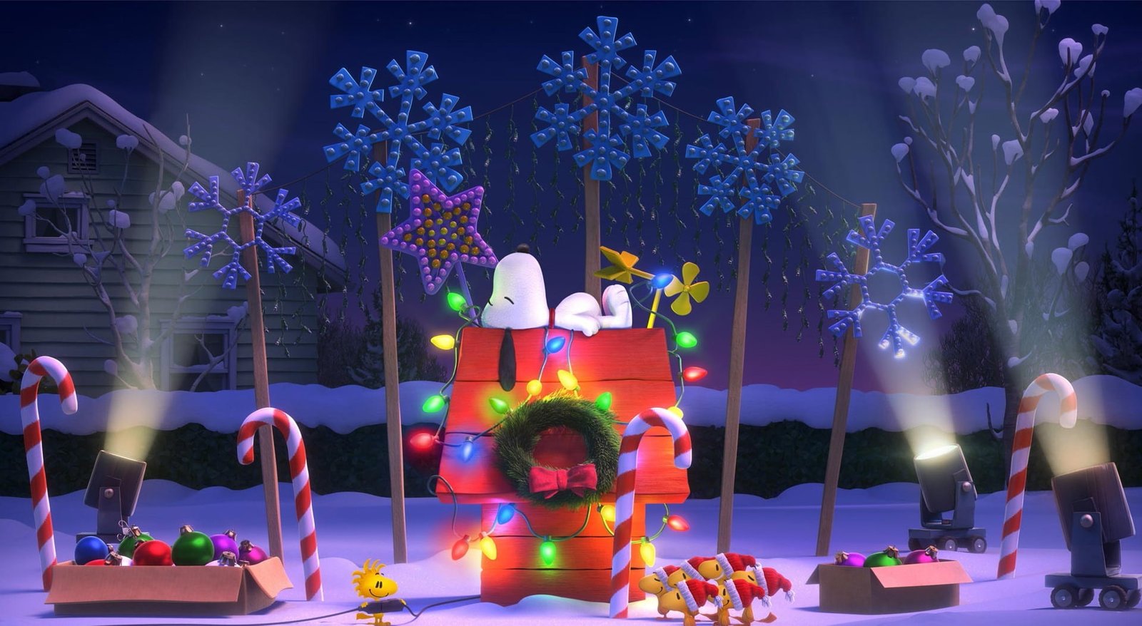 The Peanuts Christmas red house illustration Cartoons Others