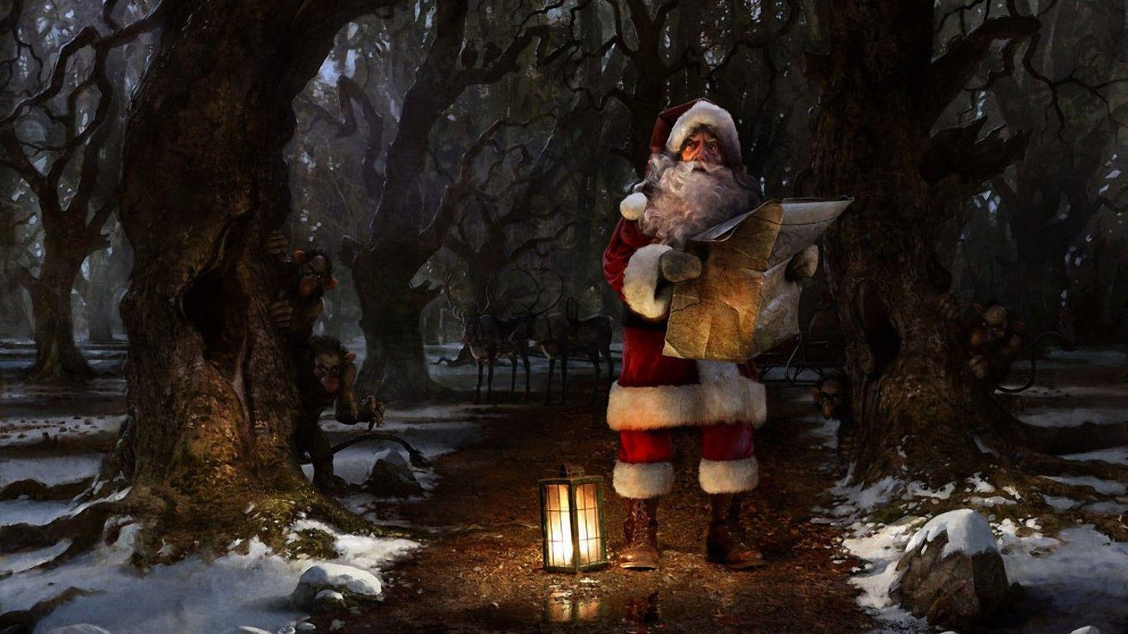 Santa lost in the woods santa claus holidays christmas