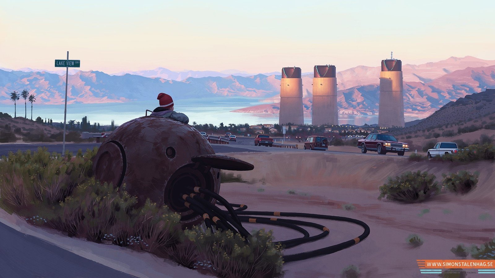 px drawing Futuristic Simon St lenhag People Actresses HD Art