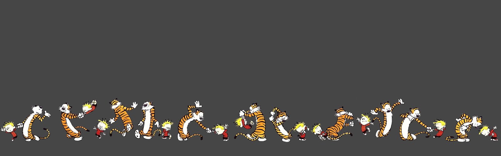 tiger wallpaper Calvin and Hobbes comics minimalism dual monitors 2k