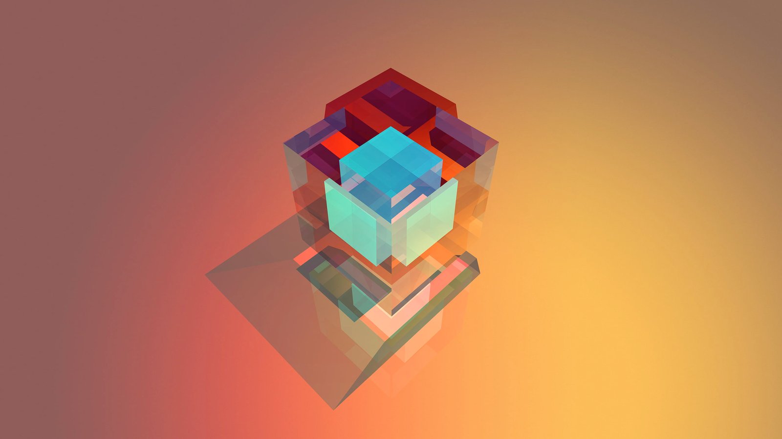 multicolored cube logo abstract colorful geometry 2k