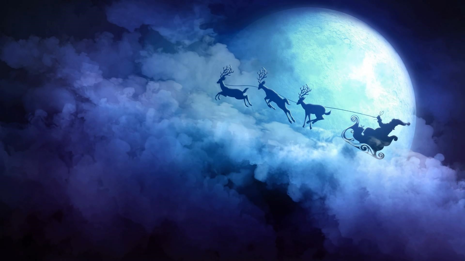 sky christmas xmas cloud santa claus darkness sleigh