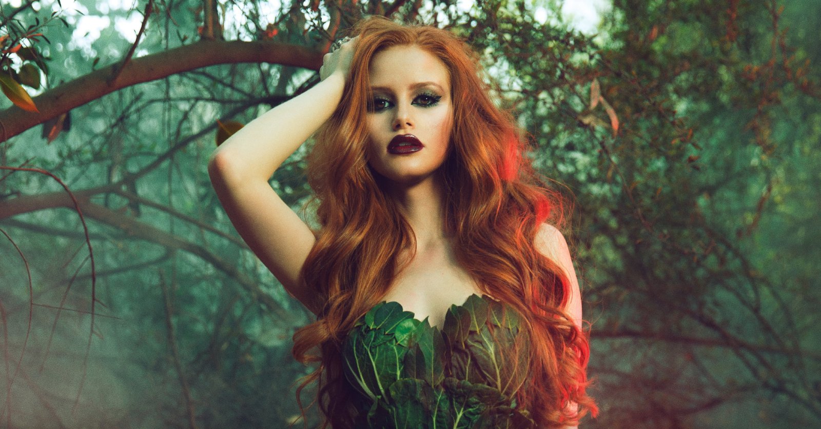 Actresses Madelaine Petsch Brown Eyes Lipstick Long Hair 2k