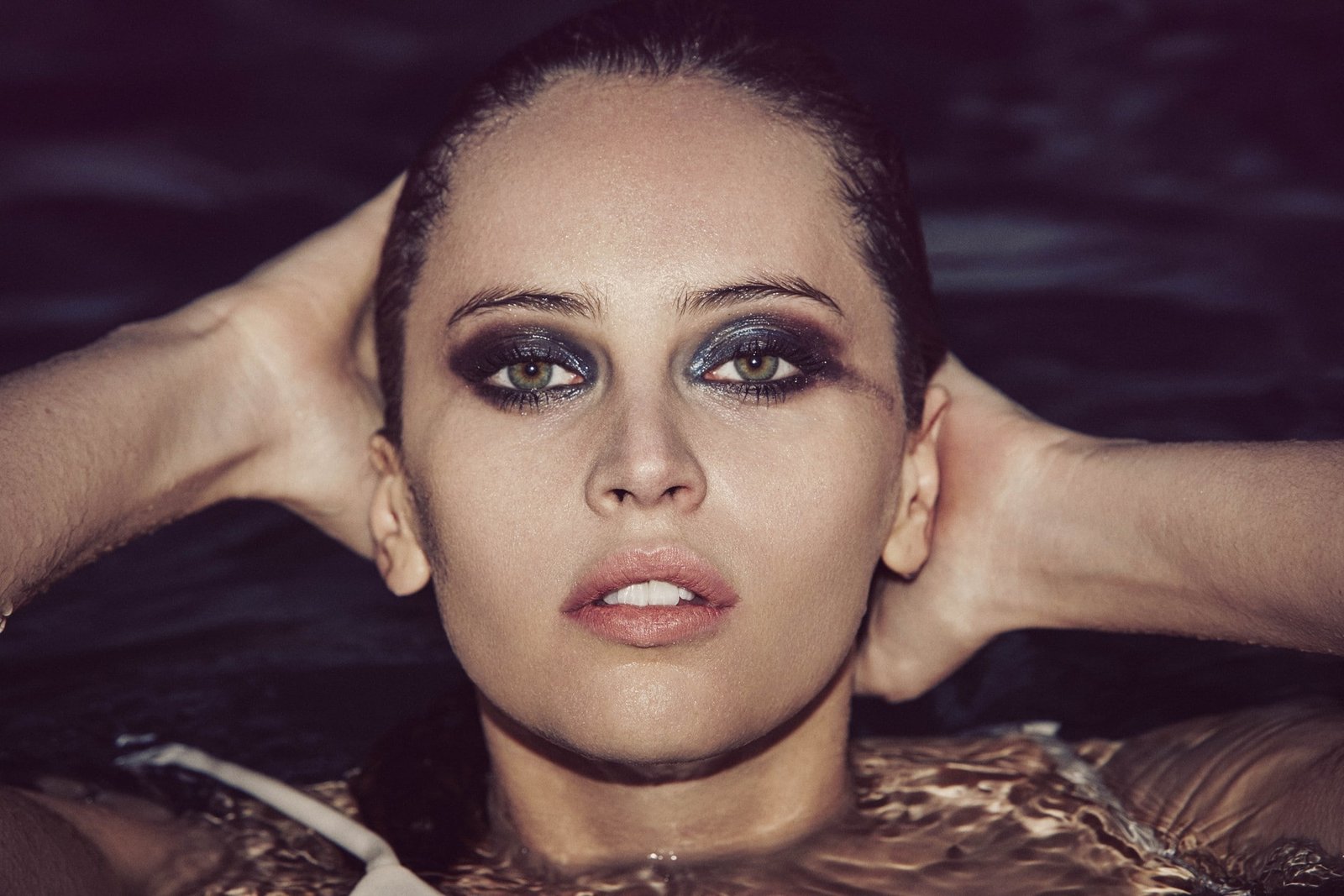 women Felicity Jones actress celebrity brunette wet hair 2k