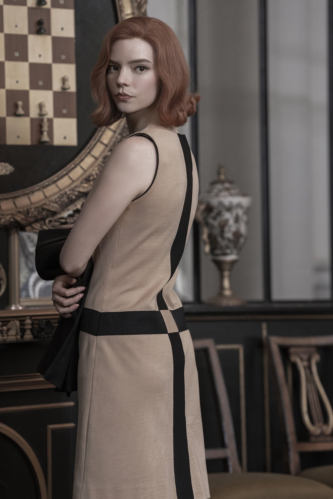 Anya Taylor Joy chess looking back redhead Netflix TV Series