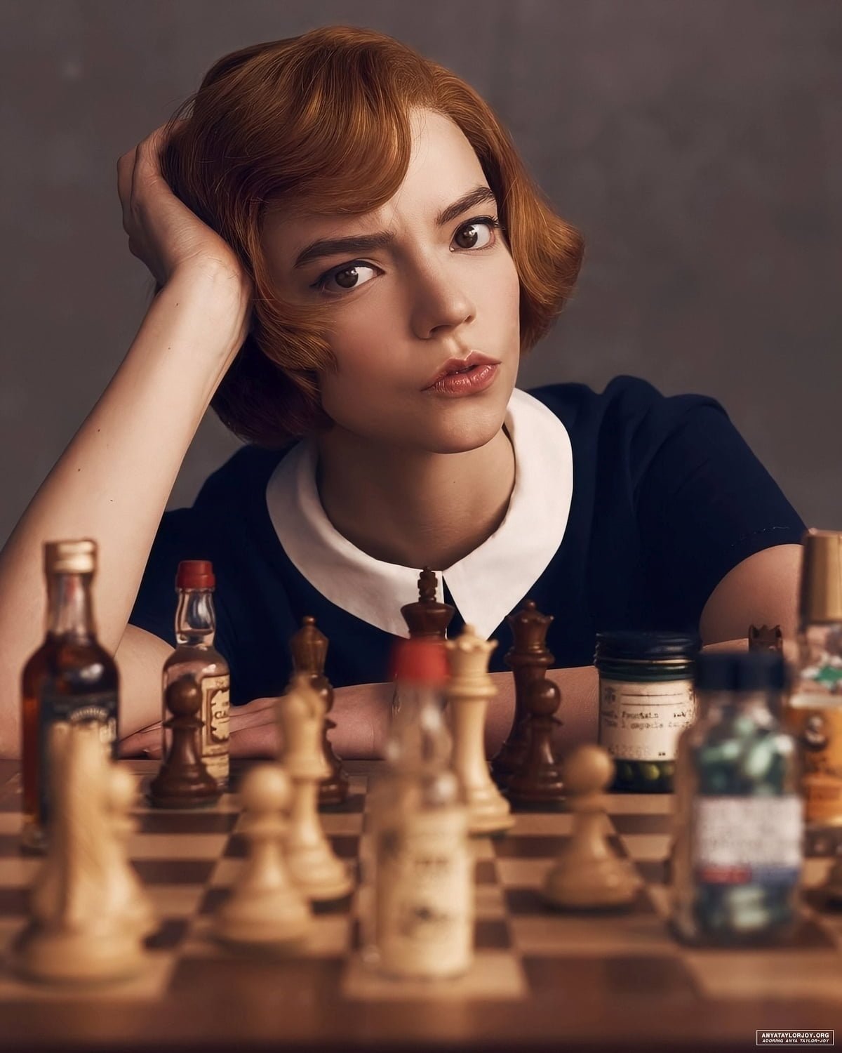Anya Taylor Joy women actress redhead short hair The Queen's Gambit