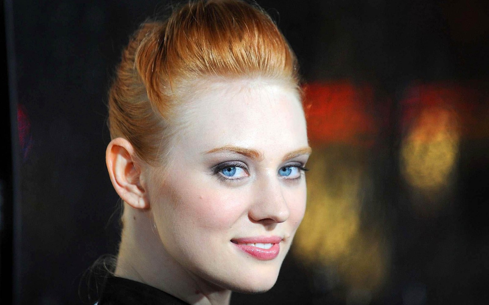Deborah Ann Woll redhead actress closeup blue eyes women