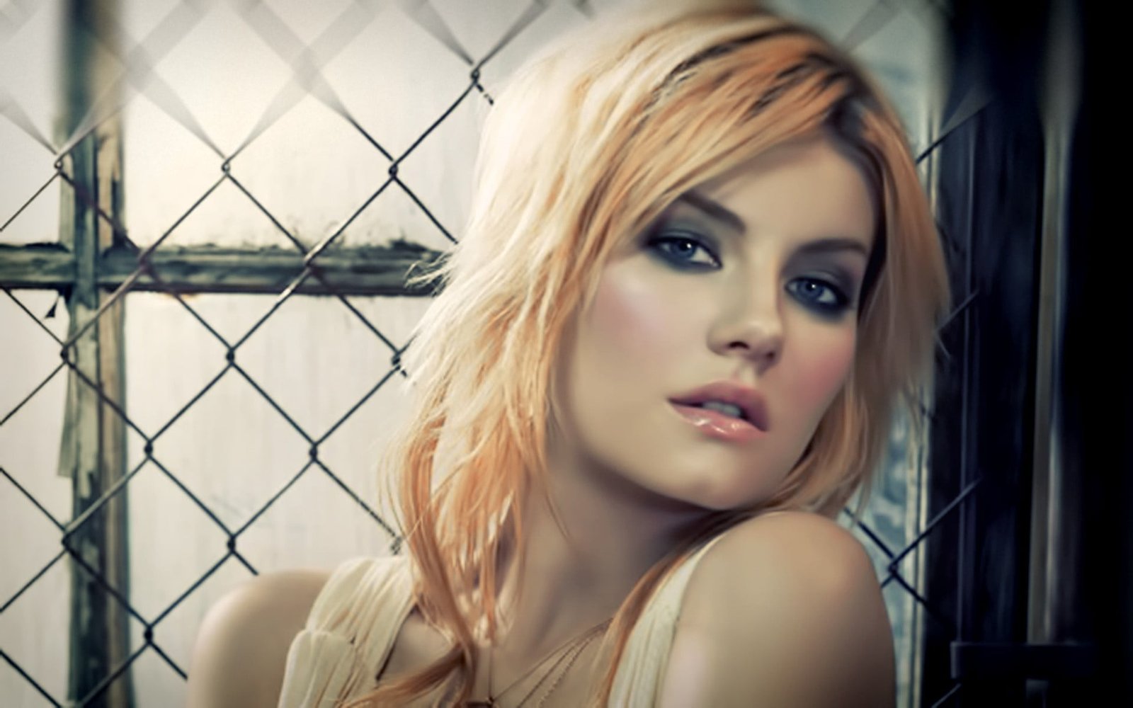 Elisha Cuthbert women actress blonde face makeup portrait