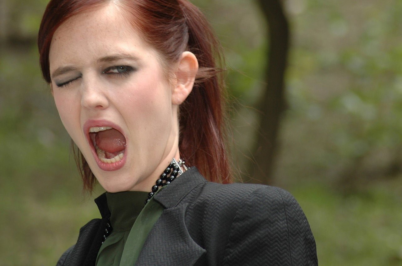 Eva Green actress winking open mouth celebrity women portrait
