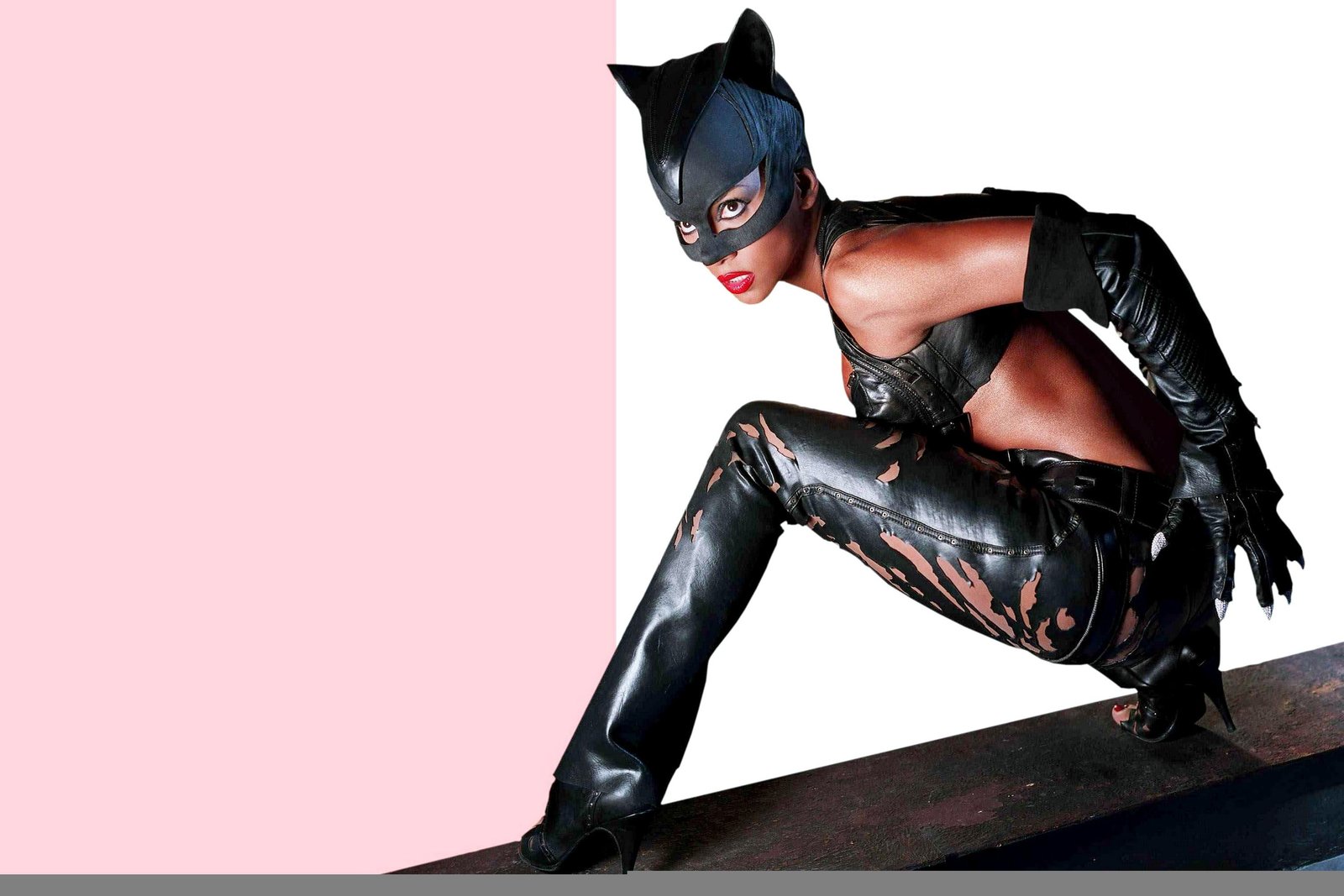 Halle Berry catwoman costume pink actress black 2k