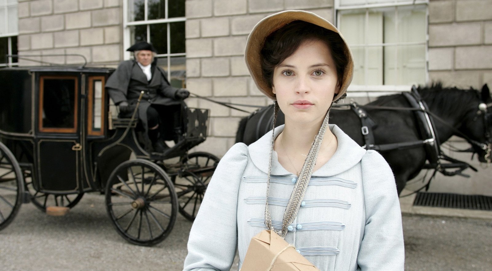 Felicity Jones actress women green eyes Northanger Abbey 2k