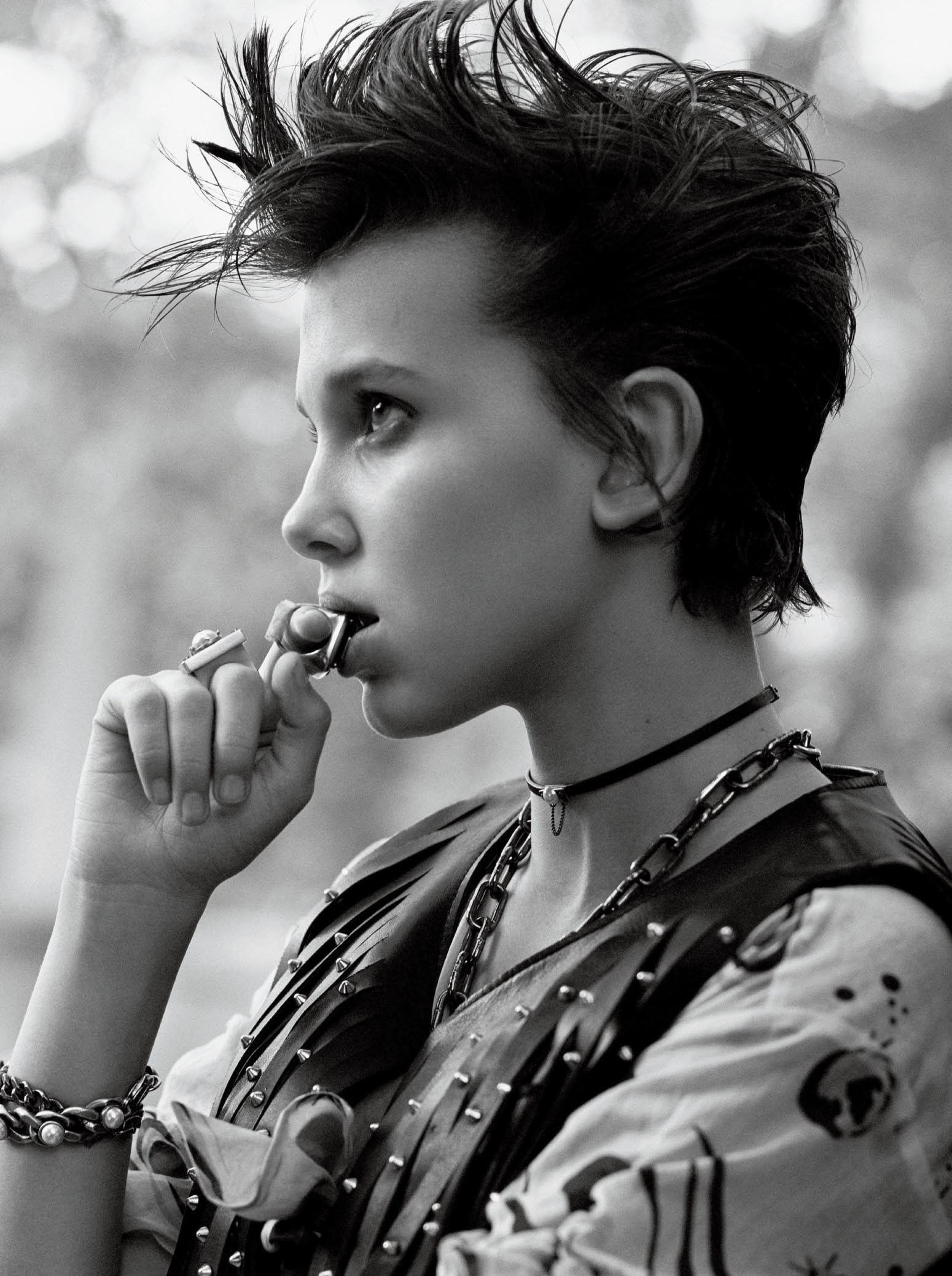 Millie Bobby Brown actress Interview magazine monochrome