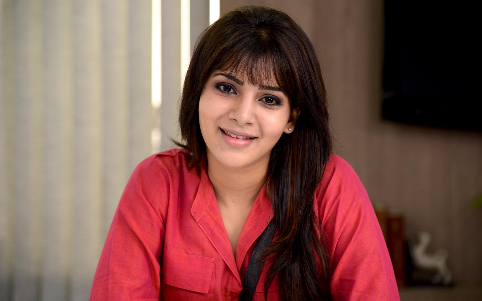 Manam Actress Samantha red dress shirt women's 2k