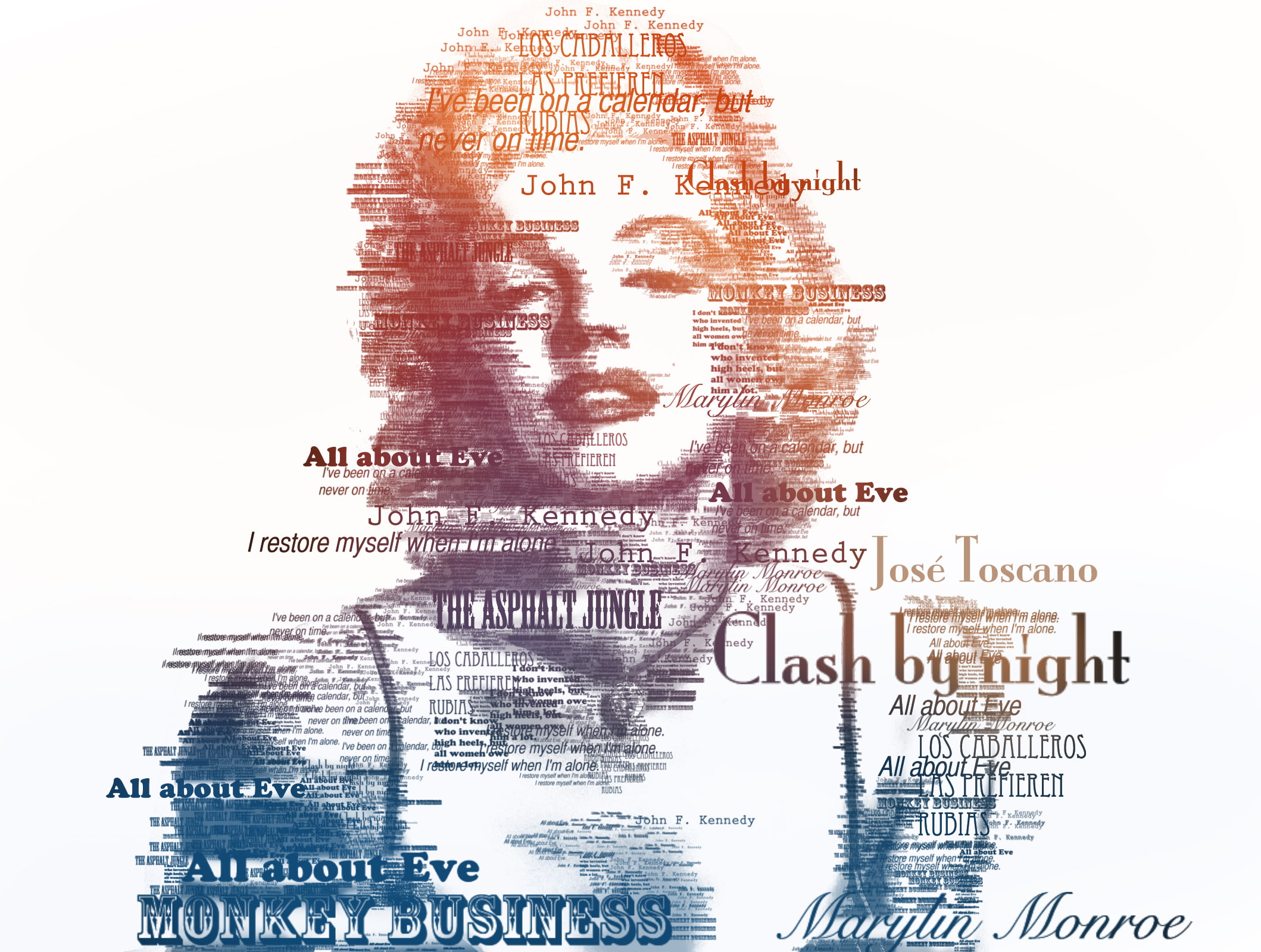 Marilyn Monroe illustration text actress singer typography 2k