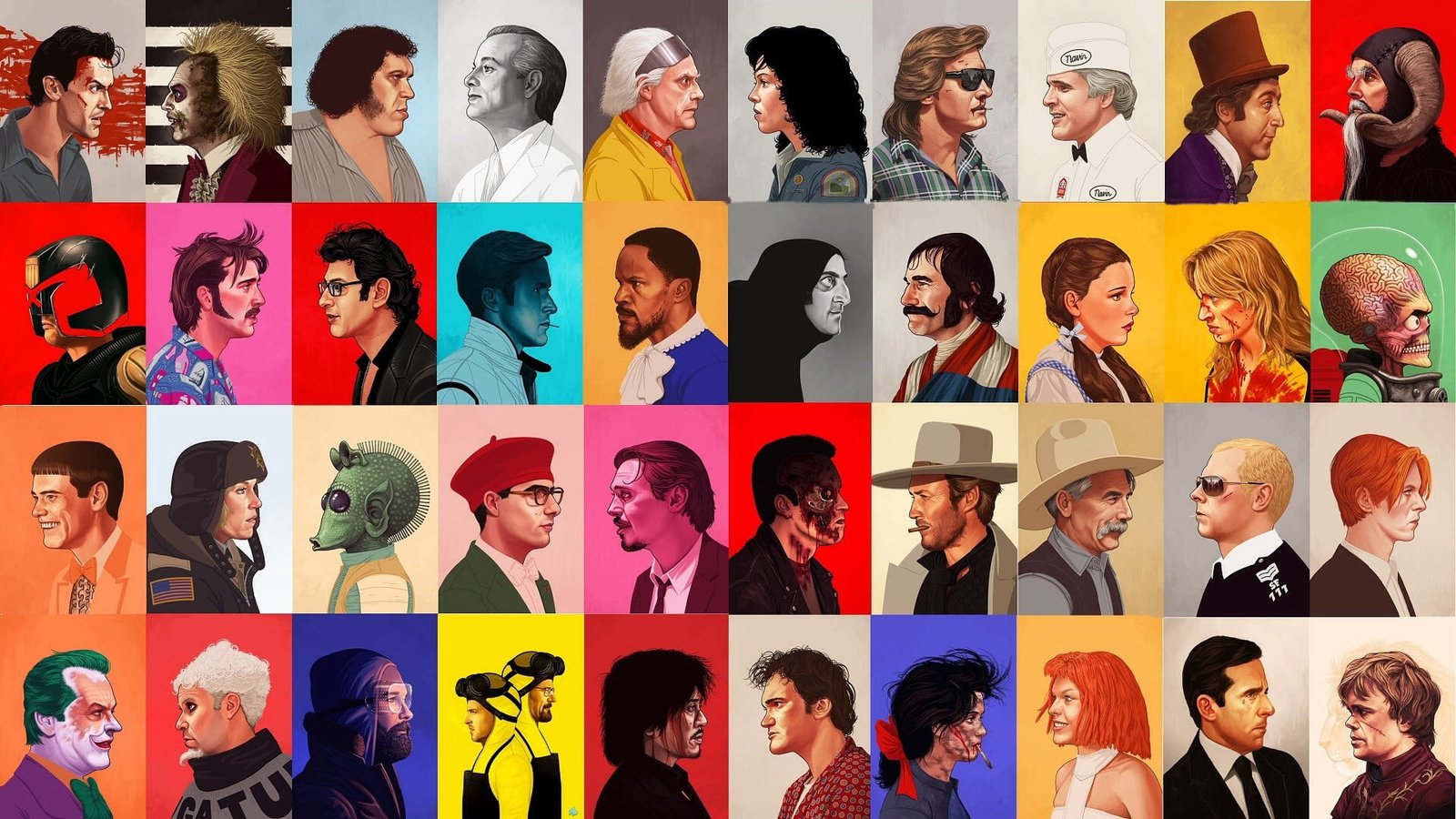 portrait of persons lot clip art celebrities illustration collage