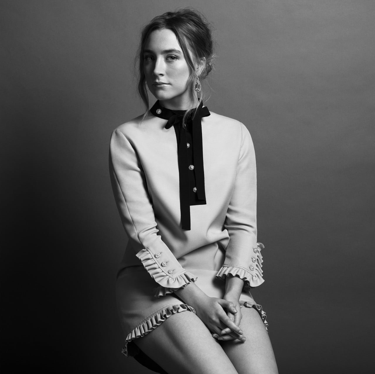 Saoirse Ronan actress women monochrome one person young adult