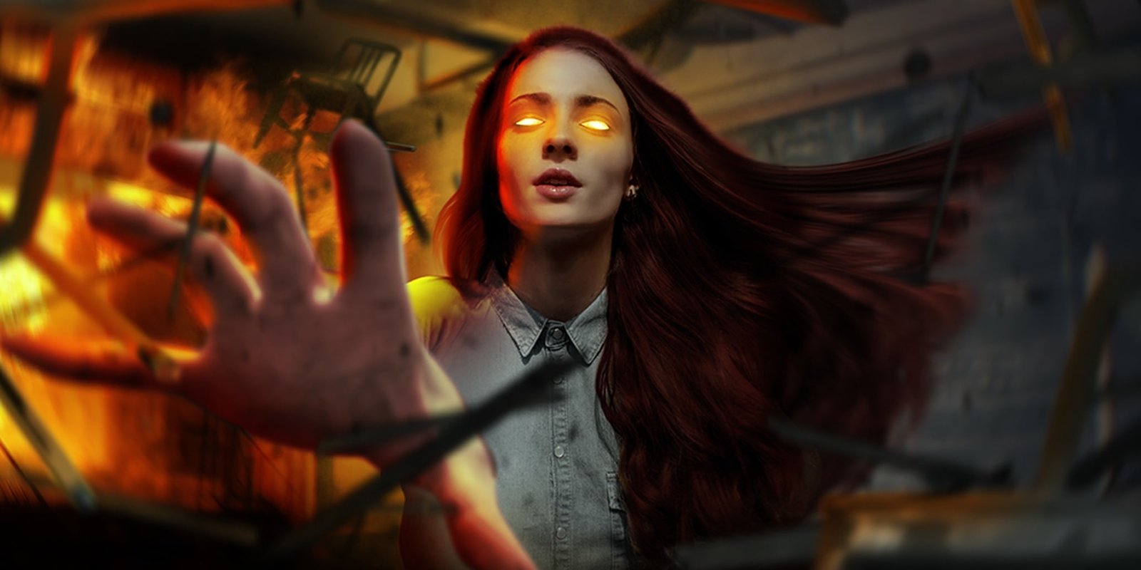 Men Dark Phoenix poster red frumusete luminos 2k