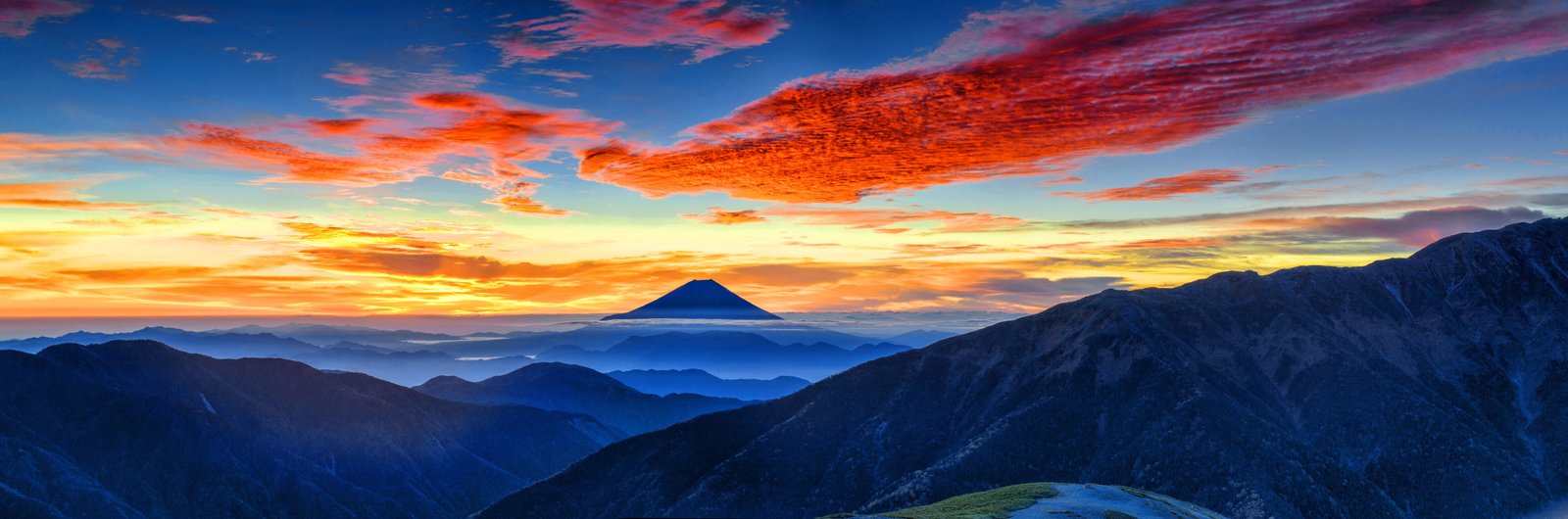 Landscape Panorama Mount Fuji Sunset Mountains 76 2k 4k 5k 8k