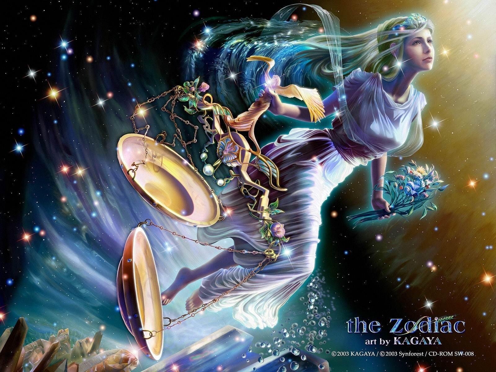 px art fantasy Kagaya Libra Scales Yutaka Zodiac Nature Winter HD Art 2k