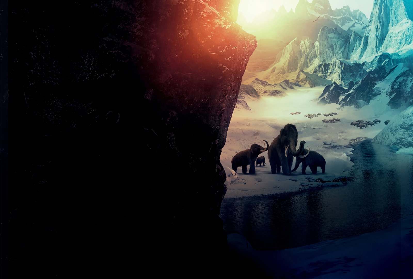 Mammoths Ice Age Snow mountains 2k 4k 5k 8k