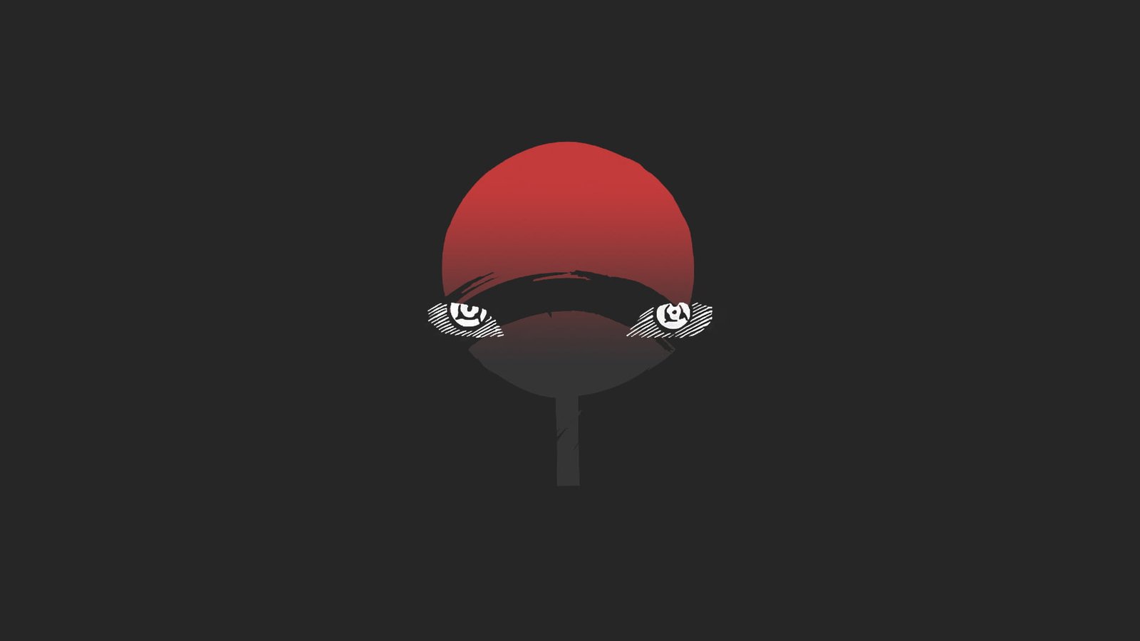 Naruto Uchiha Clan logo s Sharingan simple digital art minimalism 2k